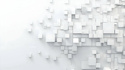 Obraz premium Abstract composition of white geometric shapes creating depth and texture on a minimal background
