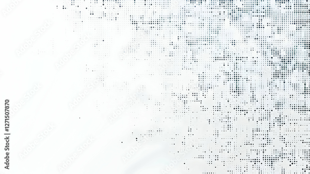 Poster abstract digital art featuring a pixelated pattern fading into a soft background with light tones
