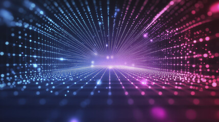 Obraz premium Modern minimalist tech inspired background with glowing dots and lines, creating vibrant and dynamic atmosphere. Ideal for digital art, technology themes, and futuristic designs