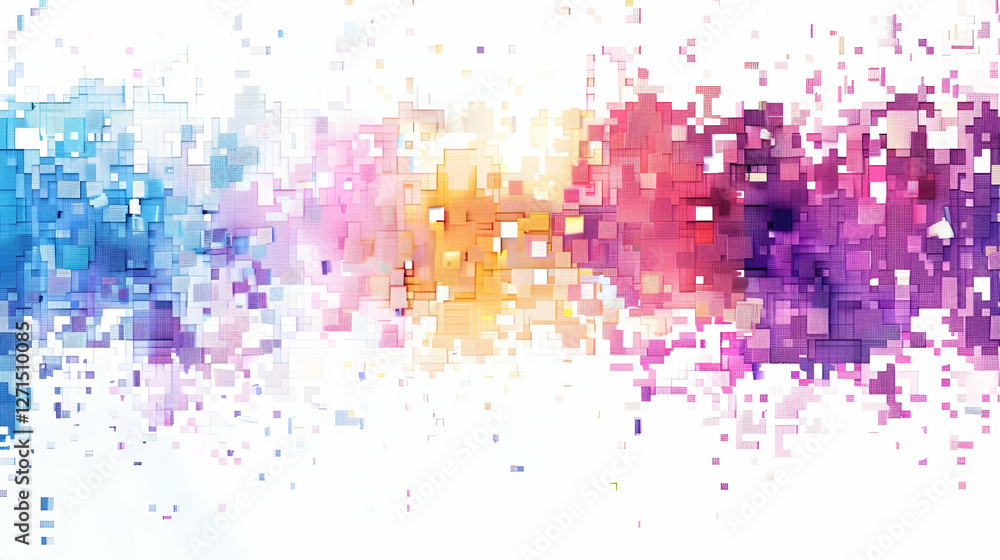 Poster colorful abstract pixelated background with vibrant hues blending seamlessly for design use