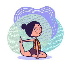 Cute Girl In Yoga Pose