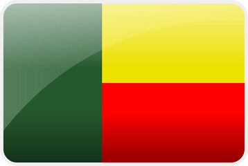 Flag Icon of Benin Country,National Vector Flag Iconic Symbol and Colors of Benin flag.