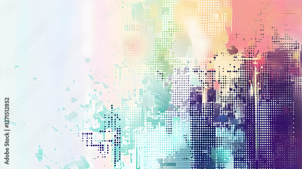 Poster abstract colorful digital background with pixelated patterns and gradients creating a vibrant effect