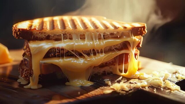 Grilled Cheese Sandwich, Melted Cheese, Warm Tones, Comfort Food