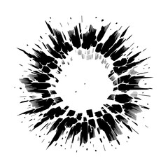  Crack and black hole in the wall or on the ground vector flat design