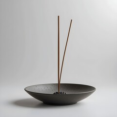 Minimalist incense holder on a white background. Generative AI