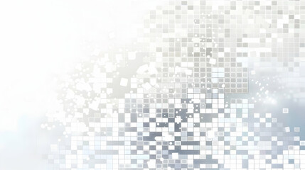 Abstract digital background with pixelated patterns and soft light effects, suitable for design use