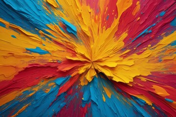Obraz premium brightly colored paint is being mixed into a large circular shape