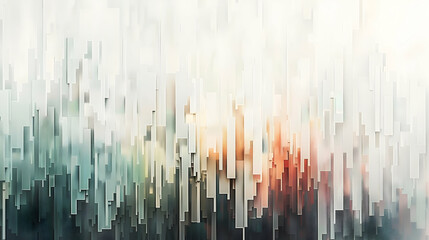 Fototapeta premium Abstract depiction of vertical lines and blurred colors creating a dreamy atmosphere