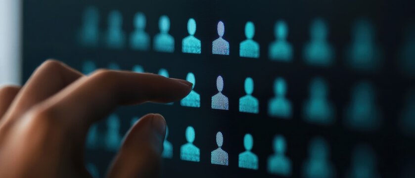 HR selection process using digital interface, human resource management.