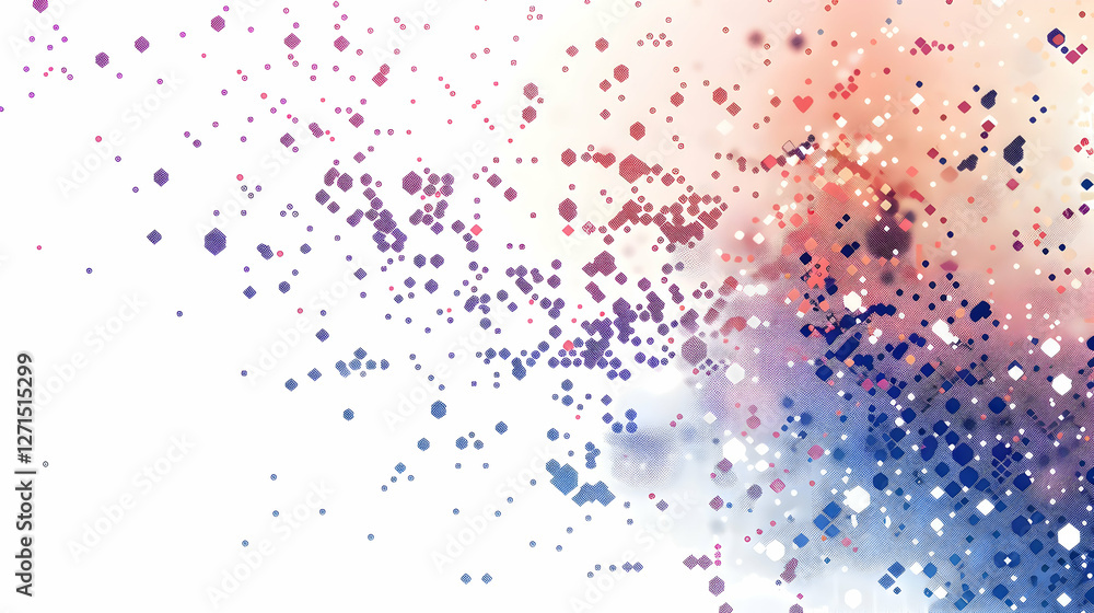 Poster abstract colorful background with scattered dots and gradients, creating a vibrant atmosphere