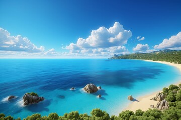 there is a beach with a lot of water and rocks