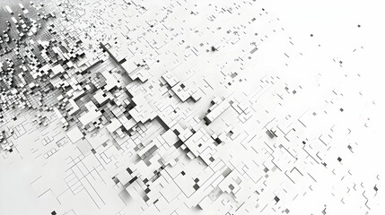 Abstract representation of digital data flow with geometric shapes and varying textures