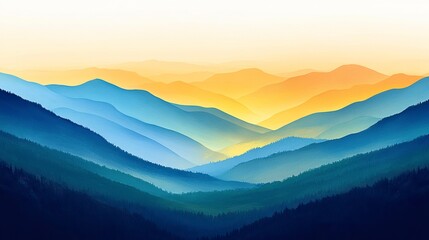 Fototapeta premium moutain and green,yellow,blue adverture background,illustration --ar 16:9 --stylize 450 --v 6.1 Job ID: 1d4b1099-9906-401a-8feb-0c4129101c7a