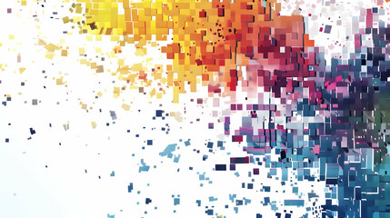 Abstract digital art with vibrant colors and pixelated patterns creating a dynamic visual effect (1)