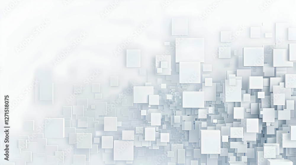 Poster abstract composition of overlapping translucent squares creating a modern digital background (1)