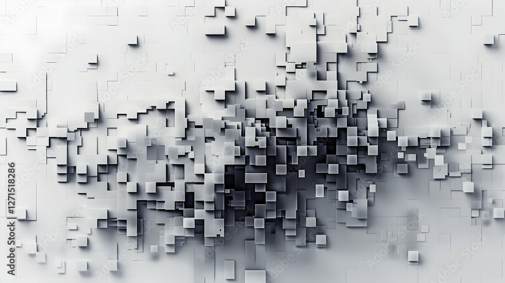 Aufkleber abstract composition of scattered geometric shapes creating a dynamic visual effect
