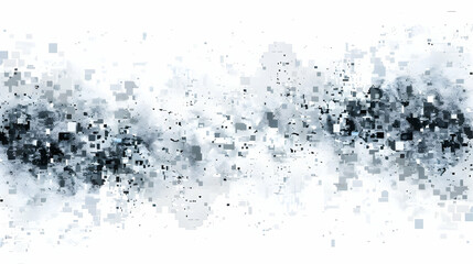 Fototapeta premium Abstract digital art featuring a blurred mosaic pattern in shades of black and gray