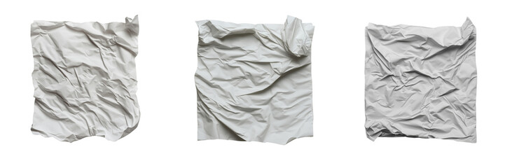 Obraz premium Crumpled white paper sheets creative on transparent background
