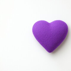 Fototapeta premium Violet heart isolated on white background, perfect for romantic themes.