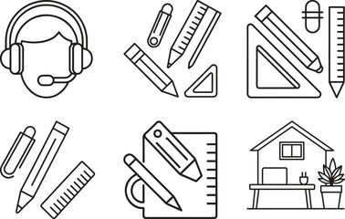 set of tools,  vector and illustration on white background Ai Generated