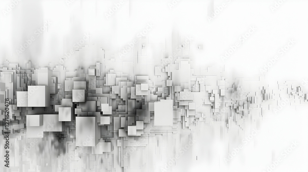 Aufkleber abstract monochrome design featuring overlapping geometric shapes and gradients