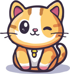 Funny cartoon cat vector art