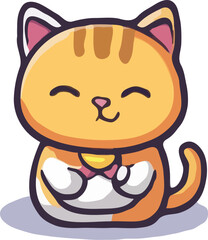 Funny cartoon cat vector art