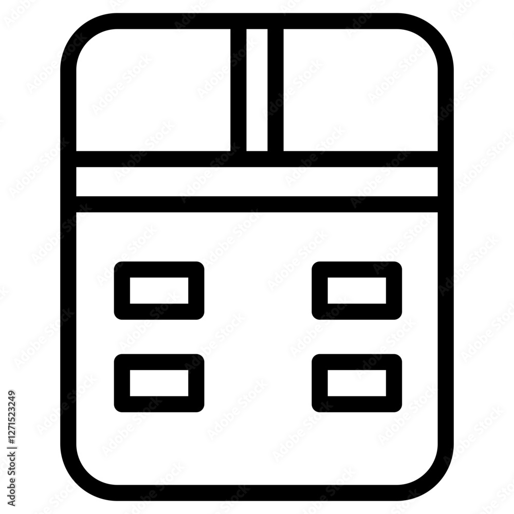 Poster table spreadsheet data line icon