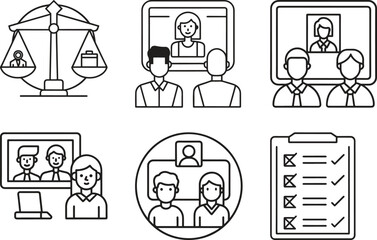business people icons set vector  on white background 