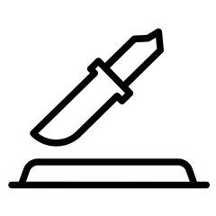 Cut Kitchen Knife Line Icon