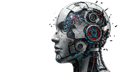 "Cybernetic Mind: A Hyper-Realistic Vision of Futuristic AI and Biomechanical Fusion"