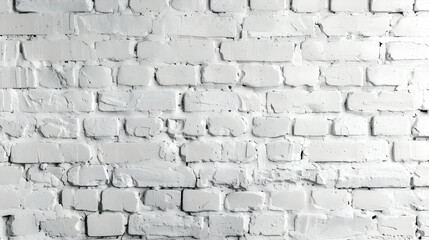 White brick wall texture with subtle imperfections, ideal for backgrounds and design projects