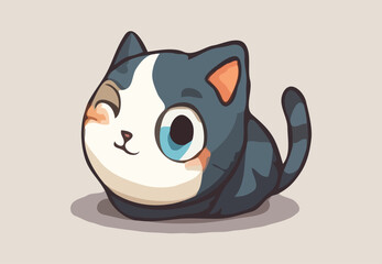 Funny cartoon cat vector art