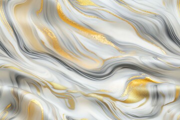 Fototapeta premium Textura abstrata de mármore com detalhes em dourado, cinza e branco, em padrão seamless, criada com IA generativa, ideal para design de interiores e superfícies sofisticadas