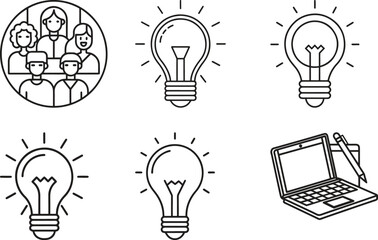 light bulb icon set, light bulb idea, light bulb icon, 