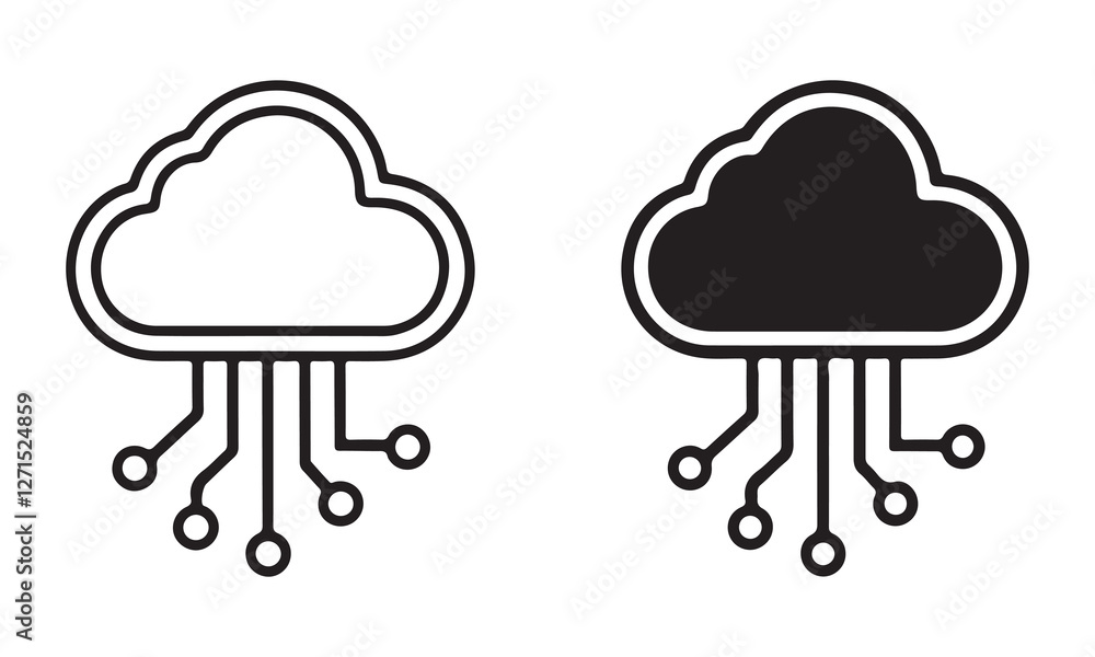 Poster cloud computing vector icon.