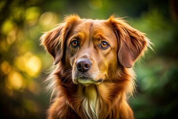 Obraz premium Adorable Brown Dog Portrait, Right Side Copy Space, Pet Photography