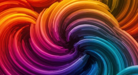Obraz premium Swirling Rainbow: A dynamic display of vibrant colors swirls and merges, creating an abstract image.