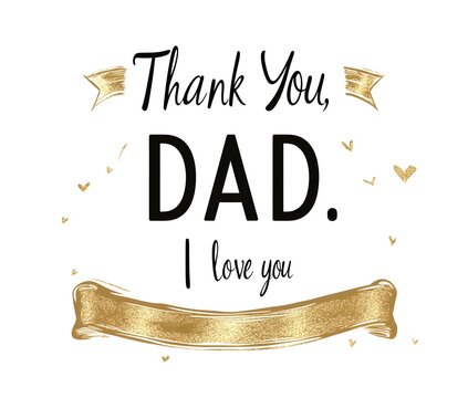 Heartfelt Thank You Dad Card with Gold Accents - Express Your Love and Gratitude - Perfect for Father's Day, Birthdays, and Special Occasions