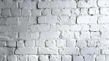 Fototapeta premium White brick wall texture with uneven surface, suitable for backgrounds and design projects