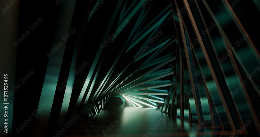 Poster abstract architecture background geometric shapes in design interior 3d render