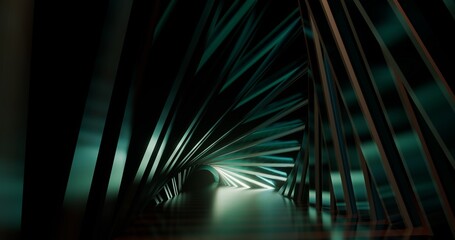 Abstract architecture background geometric shapes in design interior 3d render