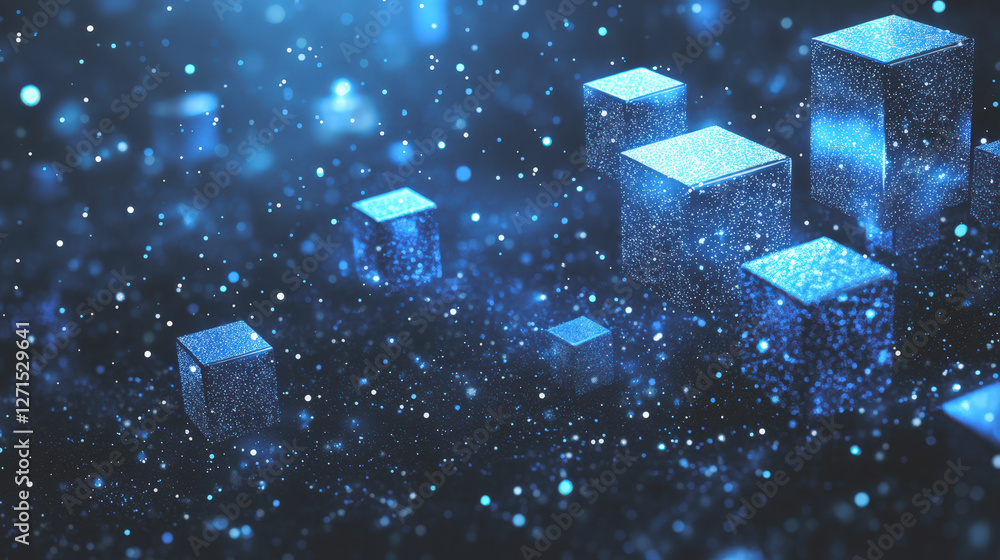 Aufkleber 3d rendering technology digital cube