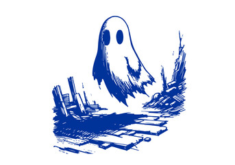 Ghost hand drawn sketch vector © Shutoda