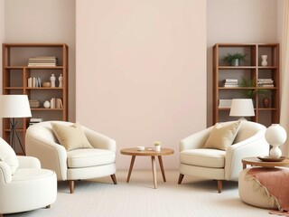 Obraz premium Soft cream colored round cushion for home decor bringing comfort and style to any living space perfect for chairs or sofas, sofas, comfort