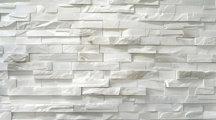 Elegant white stone wall featuring textured layers, ideal for interior design and aesthetics