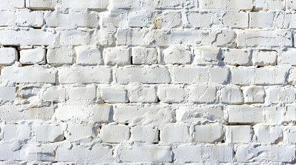 Fototapeta premium Close-up view of a textured white brick wall showcasing rough surfaces and varying patterns