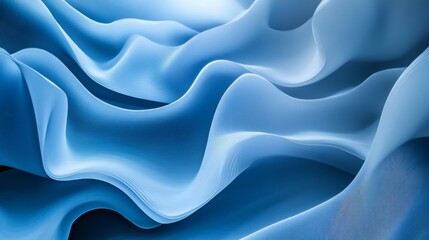 Fototapeta premium Abstract blue waves fluid motion with soft curves and dynamic texture