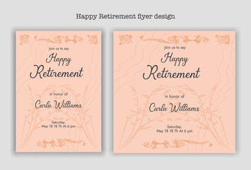Retirement flyer, social media design template, old, elder, cool, peace, chill, illustration, vintage, century, fashion, grand father, experience, retirement party, celebration, congratulations